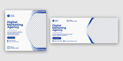 Digital marketing business facebook cover, web banner, social media post