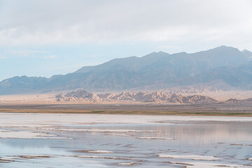 landscape with lake and mountains