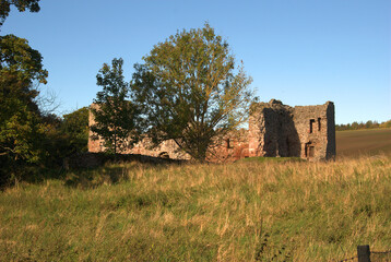 Fototapeta na wymiar ruins of Hailes Castle, East Lothian