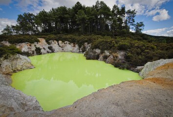 Devil´s Bath in the geothermal park called Waiotapu, New Zealand