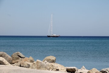 Fototapeta na wymiar Boat on a sea, Kos Island, Greece