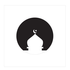 Mosque Background Logo Vector Illustration