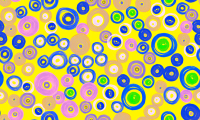 Colorful Circles Pattern. Children Background. 