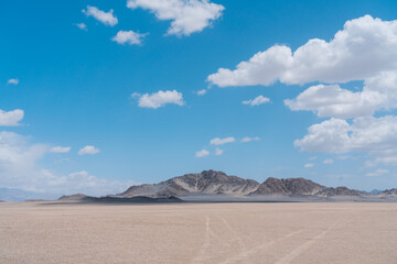 landscape that  clouds over the mountain in desert