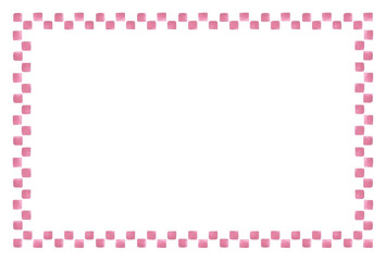 水彩の飾りフレーム　チェック　暖色