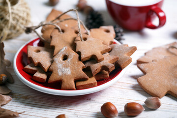 cup of coffee and gingerbread