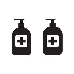 Hand sanitizer bottle icon in trendy flat style