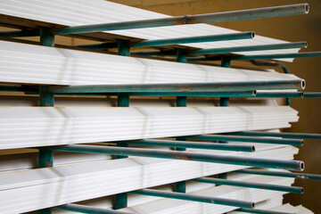 Stainless pipes and tubes in factory