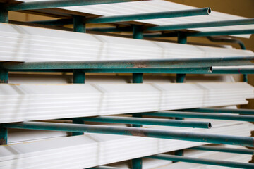 Stainless pipes and tubes in factory