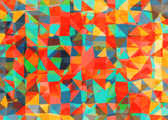 Vector triangle mosaic background with transparencies in multicolors colors