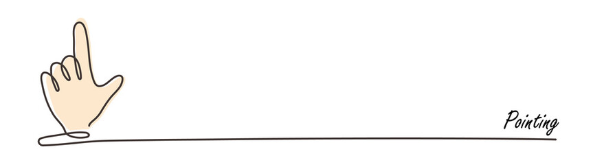 Illustration of Idea, Pointing drawn in one stroke with copy space