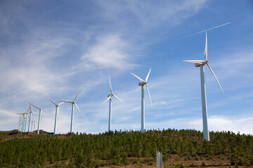 A wind turbine a device that converts the wind's kinetic energy into electrical energy