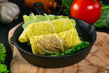 Savoy cabbage rolls.