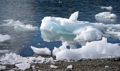glaces flottants sur l'eau, Patagonie, Chili © Manuela Ingenito