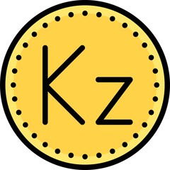 Angolan kwanza coin icon, currency of Angola