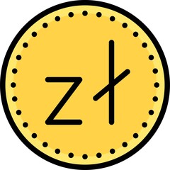 Polish złoty coin, official currency and legal tender of Poland