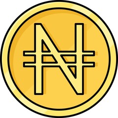 Nigerian naira coin icon, currency of Nigeria