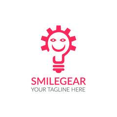 Gear idea logo. Vactor smile gear icon. Stock illustration.