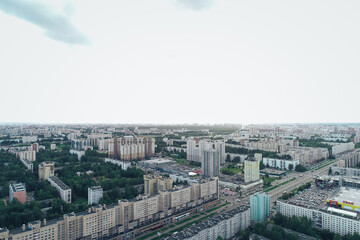 Aerial Townscape of Saint Petersburg City. Kalininsky District