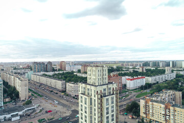 Aerial Townscape of Saint Petersburg City. Kalininsky District