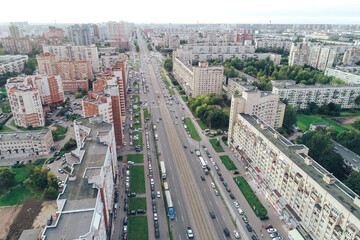 Aerial Townscape of Saint Petersburg City. Kalininsky District