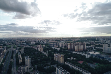 Aerial Townscape of Saint Petersburg City. Kalininsky District