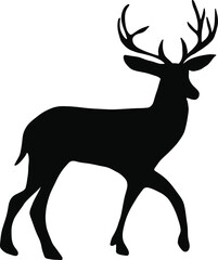 
silhouette of christmas deer for print on clothes and postcards