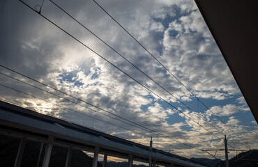 trian station under the sky