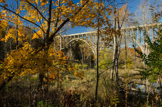Route 82 Bridge in the Fall Over the Cuyahoga Valley National Park