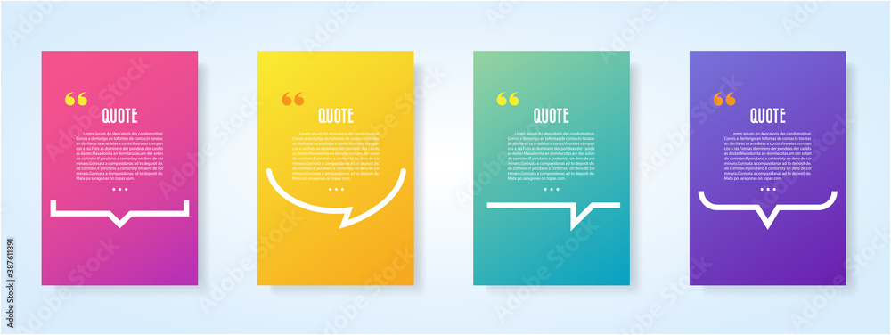 Wall mural quote speech bubble blank templates set.