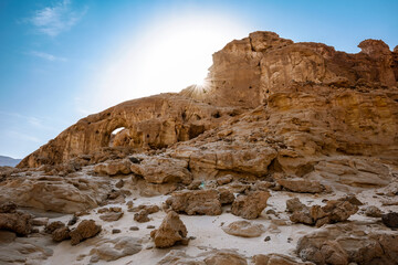 Picturesque landscape in Timna National Park in the Arava Valley near Eilat. Israel.