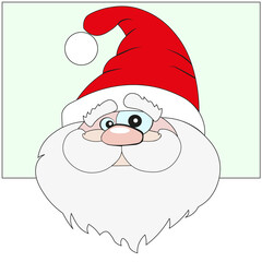 Vector EPS 10. Classic Santa Claus Head with red hut