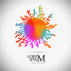 abstract multicolored graphic stylized flower. Vector illustration