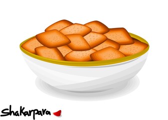 Shankarpali or shakarpara indian Sweet Dish Food Vector