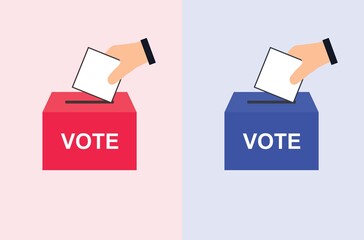 Election box icon. Democracy political process to vote ballots.