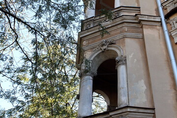 bay window of an old house, building facade elements