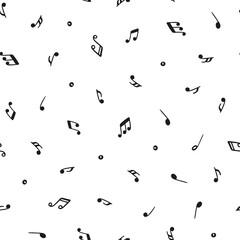 Vector Musical Notes Seamless Pattern. Music background.