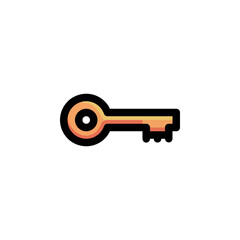 Key Icon Filled Outline Business Illustration Logo Vector
