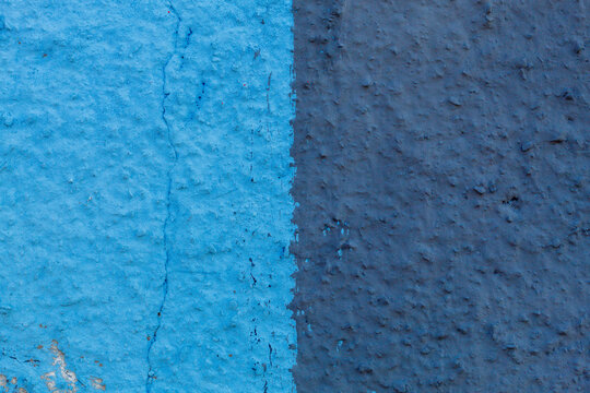 Half Light Blue Half Dark Blue Painted Concrete Wall Texture