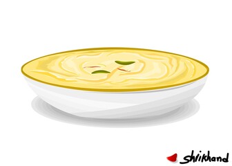 Shrikhand indian Sweet Dish Food Vector