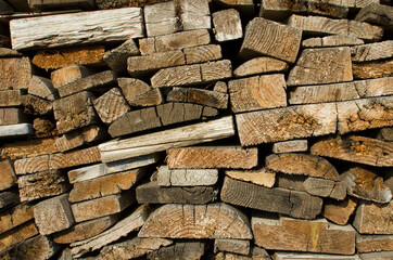 Firewood for furnace heating.