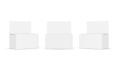 Set of pills boxes isolated on white background. Vector illustration