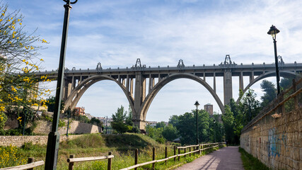Bridge of Sant Jordi in Alcoi in a sunny day.