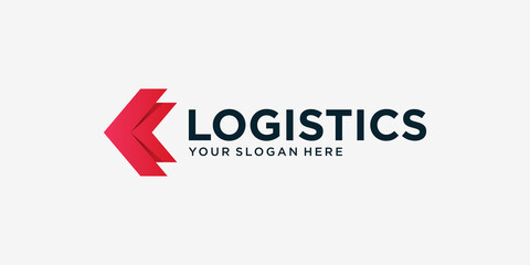 Logistics logo with modern gradient arrow concept Premium Vector