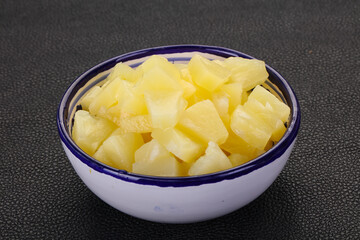 Marinated pineapple pieces