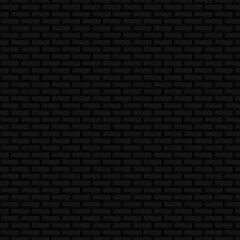 Black, dark background with a pattern of a brick volumetric wall. Grunge style. Squares, rectangles, 3d effect. Poster, banner, post, template, illustration.