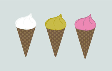 white yellow and pink ice cream