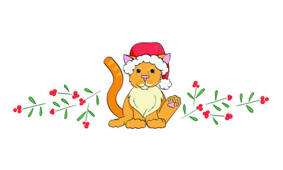 Cartoon Santa Cat
