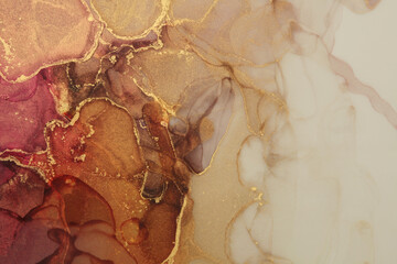 Art Abstract  watercolor flow blot painting. Color canvas marble texture background. Gold glitter Alcohol ink.