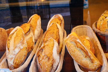 some bread in french bakery shop